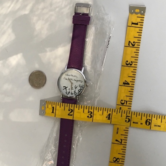 Watch Whatever I’m Late Purple Quartz Watch - Picture 5 of 5